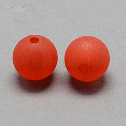 Perles de boule en acrylique transparente, style mat, ronde, rouge, 6mm, Trou: 1mm, environ 4200 pcs/500 g