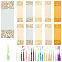 Kits zum Selbermachen von rechteckigen Lesezeichen aus Papier, mit Quaste, Farbig, 20 Stück / Set