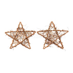 Decoración de guirnalda de guirnalda de vid de ratán en forma de estrella, para decoraciones de fiesta de navidad de pascua de diy, burlywood, 30.5~31x30.5~31x2.5~2.7 cm