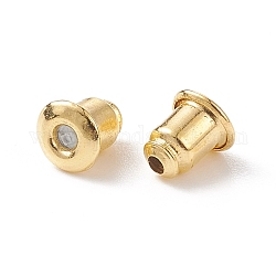 Brass Ear Nuts, Earring Backs, Bullet, Golden, about 6mm long, 5mm wide, hole:1mm