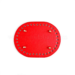 Pu leahter maglia borse all'uncinetto fondo, ovale, accessori per la sostituzione della base dello shaper della borsa, rosso, 14.5x11cm