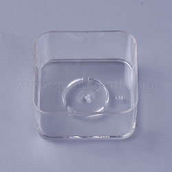 Tazze di candele di plastica, quadrato, chiaro, 38x38x18.5 mm, diametro interno: 37 mm
