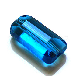 Имитация австрийских кристаллов, класс AAA, граненые, прямоугольные, Плут синий, 10x15.5x7 мм, отверстие : 0.9~1 мм