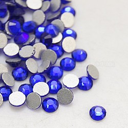 Glass Flat Back Rhinestone, Grade A, Back Plated, Faceted, Half Round, Cobalt, SS8, 2.3~2.4mm, 1440pcs/bag