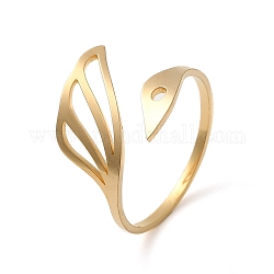 Anillos de puño de 304 acero inoxidable, anillo de dedo abierto hueco para mujer, cisne, dorado, nosotros tamaño 9 3/4 (19.5 mm)