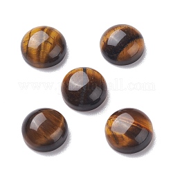 Edelstein-Cabochon, natürlichen Tigerauge, Halbrund, braun, ca. 10 mm Durchmesser, 4 mm dick