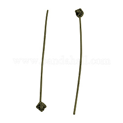 Brass Fancy Pins, with Alloy Findings, Cadmium Free & Nickel Free & Lead Free, Antique Bronze, 54x4mm, pin: 1mm