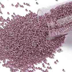 Toho perles de rocaille rondes, Perles de rocaille japonais, (pf553) permafinish rose lilas métallisé, 15/0, 1.5mm, Trou: 0.6mm, environ 135000 pcs / livre
