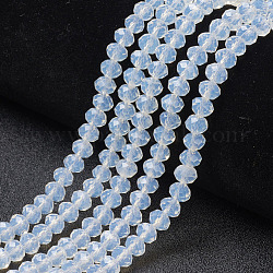 Chapelets de perles en verre, jade d'imitation, facette, rondelle, clair, 8x6mm, Trou: 1mm, Environ 68~70 pcs/chapelet, 16 pouce (40 cm)
