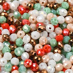 Perles en verre, facette, rondelle, vert pale, 4x3mm, Trou: 0.4mm, environ 6800 pcs/500 g