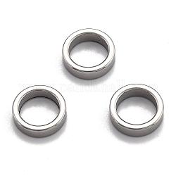 201 Stainless Steel Spacer Beads, Round Ring Shape, Stainless Steel Color, 11x3mm, Hole: 8mm