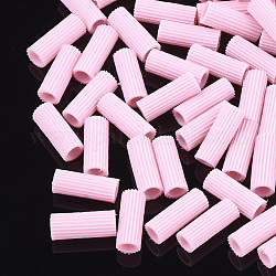 Gummiperlen, Tube, rosa, 12~12.5x5 mm, Bohrung: 3 mm, ca. 4000 Stk. / 500 g