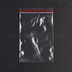 Sacchetti con chiusura a zip in plastica, sacchetti per imballaggio risigillabili, guarnizione superiore, sacchetto autosigillante, rettangolo, rosso, 11x7cm, spessore unilaterale: 1.3 mil (0.035 mm)