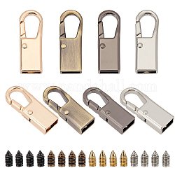 Wadorn 8 set 4 colori accessori per blocco borsa hardware in lega di zinco, con 2 vite, colore misto, 3.3x1.2x0.75cm, Foro: 2.5 mm, 2sets / colore