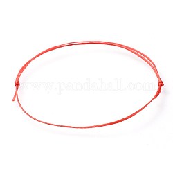 Verstellbare flache gewachste Polyesterschnüre Armbandherstellung, rot, 8 Zoll ~ 11-7/8 Zoll (20.4~30 cm)