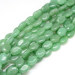 Natural Gemstone Green Aventurine Beads Strands, Flat Oval, 25x18x8mm, Hole: 1.5mm, about 16pcs/strand, 15.74inch