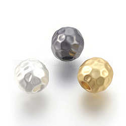 Messing Perlen, langlebig plattiert, Bleifrei und Cadmiumfrei und Nickel frei, Runde, holperig, matte Stil, Mischfarbe, 8 mm, Bohrung: 3 mm