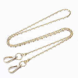 Cinturini per borse, catene a sfera in ottone, con ganci girevoli in lega, per accessori per la sostituzione della borsa, oro chiaro, 110x0.3cm