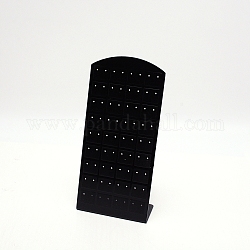 Expositores de aretes de acrílico. estante de exhibición de joyería, 72 agujeros, Rectángulo, negro, 4.6x8.9x19.2 cm, agujero: 0.14 cm