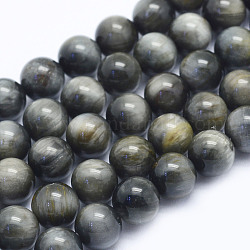 Fili di perle di occhio di falco naturale, pietra occhio d'aquila, tondo, grado ab, 6~6.5mm, Foro: 1 mm, circa 64pcs/filo, 15.5 pollice (39.5 cm)