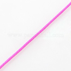 Elastic Round Jewelry Beading Cords Nylon Threads, Hot Pink, 1.2mm, about 50yards/roll(150 feet/roll)