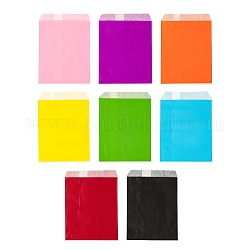 80 pièces 8 couleurs sacs en papier kraft écologiques, sacs-cadeaux, rectangle, couleur mixte, 18x13x0.02 cm, 10 pcs / couleur