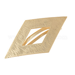 Legierungsrohling-HaarspangenbeZubehör, französisch Haarspange Zubehör, Rhombus, Licht Gold, 68x43 mm