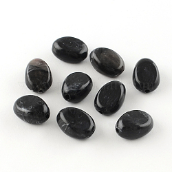 Nachahmung Edelstein oval Acryl-Perlen, Schwarz, 18x13x9.5 mm, Bohrung: 2 mm