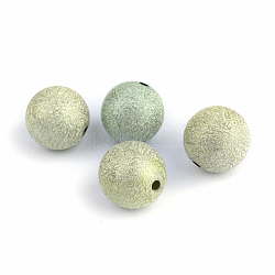 Sprühen gemalte Acrylperlen-Spitzlackiert, matte Stil, Runde, hellgrün, 6 mm, Bohrung: 1.5 mm