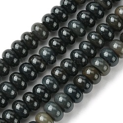 Chapelets de perles d'agate naturelle, teints et chauffée, rondelle, 8~8.5x5mm, Trou: 0.9mm, Environ 79 pcs/chapelet, 15.75'' (40 cm)