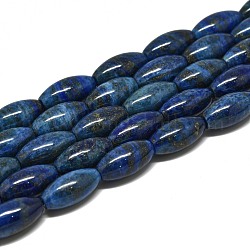 Abalorios de lapislázuli naturales hebras, arroz, 21x10~10.5mm, agujero: 0.7 mm, aproximamente 19 pcs / cadena, 15.35'' (39 cm)