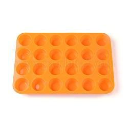 DIY Food Grade Silicone Molds, For DIY Chiffon Cake Bakeware, Orange, 335x225x24mm, Inner Diameter: 45mm