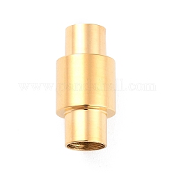 Placcatura ionica (ip) 304 chiusure magnetiche in acciaio inossidabile con estremità incollate, colonna, oro, 20x10mm, Foro: 6 mm