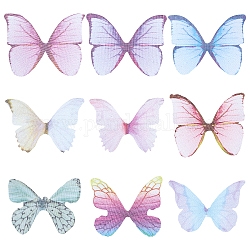 SUNNYCLUE 1 Box 180Pcs 9 Style Organza Butterfly Fabric Butterfly Decorations Small Organza Butterflies Spring Artificial Butterfly Wings Charm for Jewelry Making Embellishments Hair Clip DIY Crafts