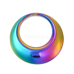 Placcatura ionica (ip) 304 ciondoli in acciaio inossidabile, anello rotondo, colore arcobaleno, 41.5x4mm, Foro: 27 mm