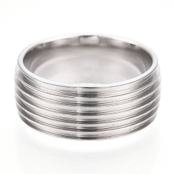 201 кольцо из нержавеющей стали с рифлением для пальцев, заготовка кольцевого сердечника для эмали, цвет нержавеющей стали, 8 мм, Размер 7, внутренний диаметр: 17 мм