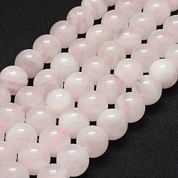 Natural Rose Quartz Beads Strands, Round, 8~8.5mm, Hole: 1mm, about 46pcs/strand, 15 inch(40cm)
