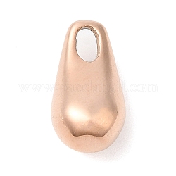 Ion Plating(IP) 304 Stainless Steel Pendants, Teardrop Charm, Rose Gold, 14.5x8x7mm, Hole: 3x2mm