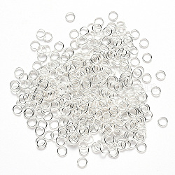 Messing Ringe springen, offene Ringe springen, cadmiumfrei und bleifrei, Silber, 24 Gauge, 4x0.5 mm, Innendurchmesser: 3 mm, ca. 25000 Stk. / 500 g