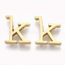 304 подвески из нержавеющей стали, золотые, буквы, letter.k, 13x12x3 мм, отверстие : 1.8 мм