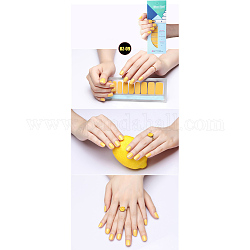 Pegatinas de tiras de esmalte de uñas de color sólido con purpurina, con lima de uñas y almohadilla con alcohol, para mujeres niñas diy nail art, oro, 14.5x7.5 cm