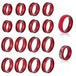 Unicraftale 16 pz 8 misura 201 in acciaio inox scanalato anelli per dito, anello del nucleo vuoto, per la realizzazione di gioielli con anello di intarsio, firebrick, diametro interno: 16~22mm, Scanalatura: 4mm, 2pcs / size