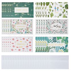Envelope and Floral Pattern Thank You Cards Sets, for Mother's Day Valentine's Day Birthday Thanksgiving Day, Mixed Color, 9.1x13.6x0.03cm, 16.9x12.8x0.06cm, 2pcs/set, 6 colors, 5sets/color, 30sets/bag