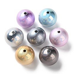 Perles acryliques opaques, ronde, couleur mixte, 20mm, Trou: 2.5mm