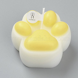 Cat Paw Shaped Aromatherapy Smokeless Candles, with Box, for Wedding, Party, Votives, Oil Burners and Christmas Decorations, Yellow, 6.4x6.8x4cm