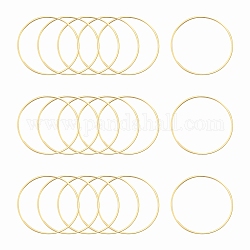 Anillos de enlace de latón, Plateado de larga duración, anillo redondo, color real chapado en oro de 24k y acero inoxidable, 40x1mm, diámetro interior: 38 mm