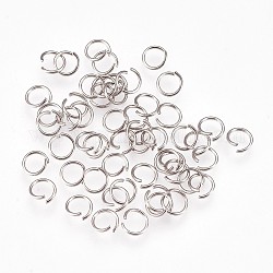 304 Edelstahl offenen Ringe springen, Edelstahl Farbe, 21 Gauge, 6x0.7mm, Innendurchmesser: 4.5mm, 5000 teile / beutel