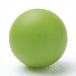 Perle focali in silicone ecologico per uso alimentare, tondo, verde giallo, 18~20mm, Foro: 2 mm