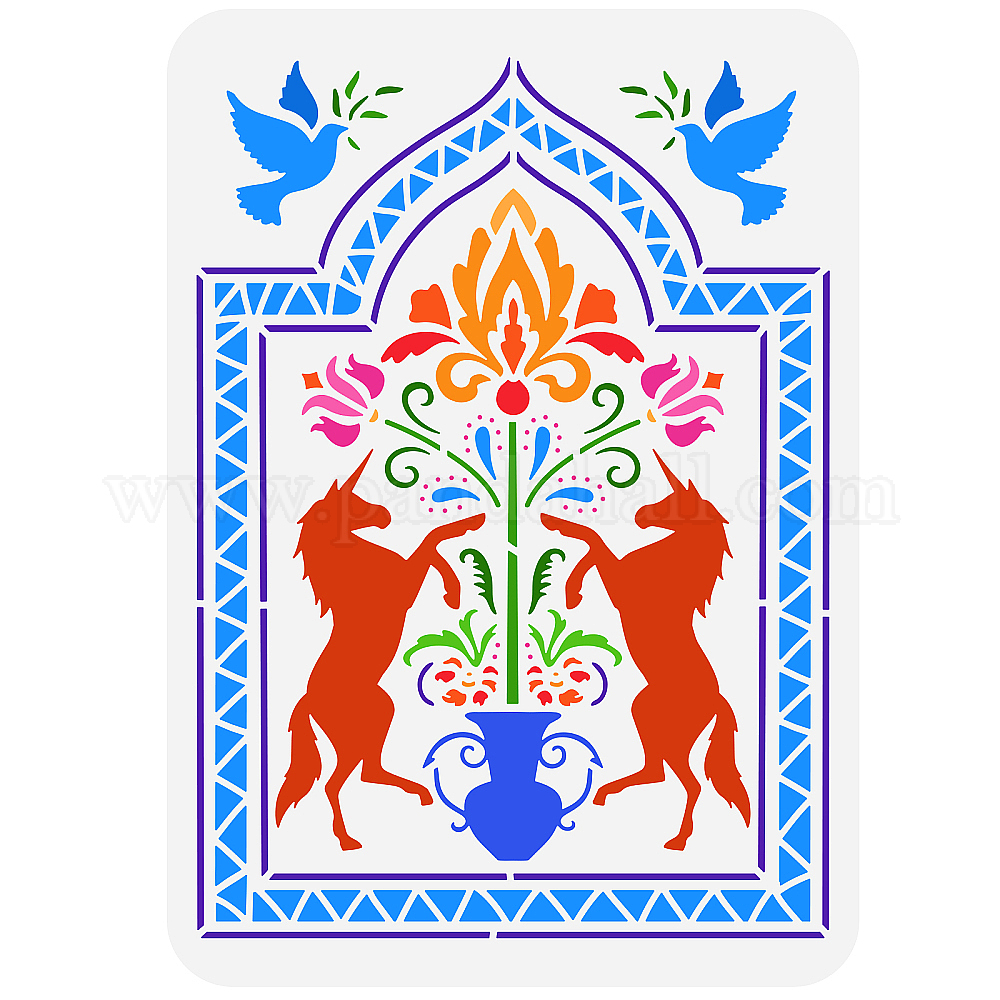 Shop FINGERINSPIRE Unicorn Stencils 11.7x8.3 inch Unicorn Folk Art