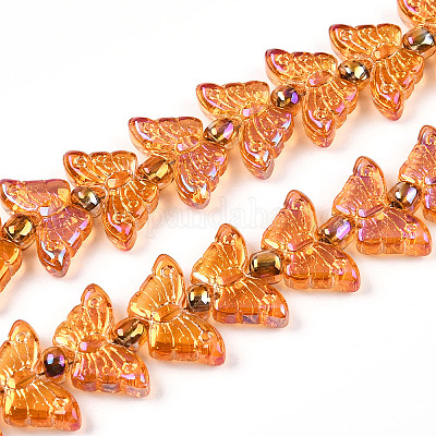 Стеклянные бусины с гальваническим покрытием &nbsp;EGLA-N012-04B-1